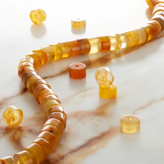 Yellow Fire Agate Heishi Beads by Bead Landing™